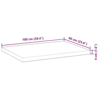 Tischplatte Rechteckig 100x60x4 cm Massivholz Akazie