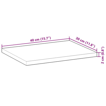 Tischplatte Rechteckig 40x30x2 cm Massivholz Akazie