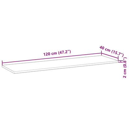 Tischplatte Rechteckig 120x40x2 cm Massivholz Akazie