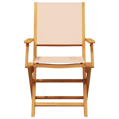 3-tlg. Bistro-Set Beige Stoff und Massivholz