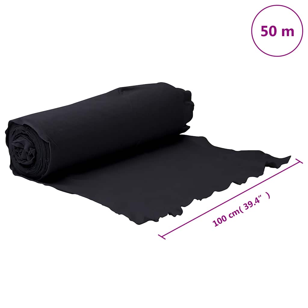 Geotextil-Vlies Schwarz 1x50 m Polyesterfaser