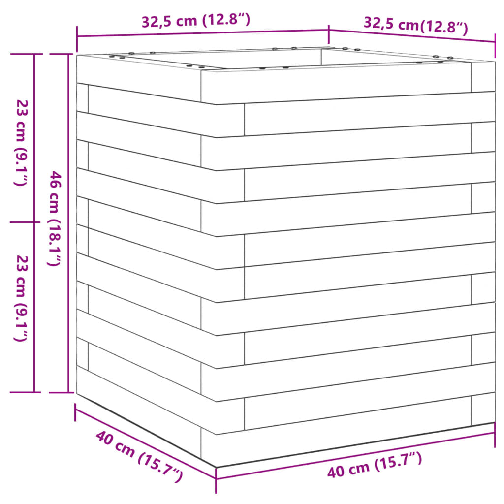 Pflanzkübel 40x40x46 cm Massivholz Douglasie