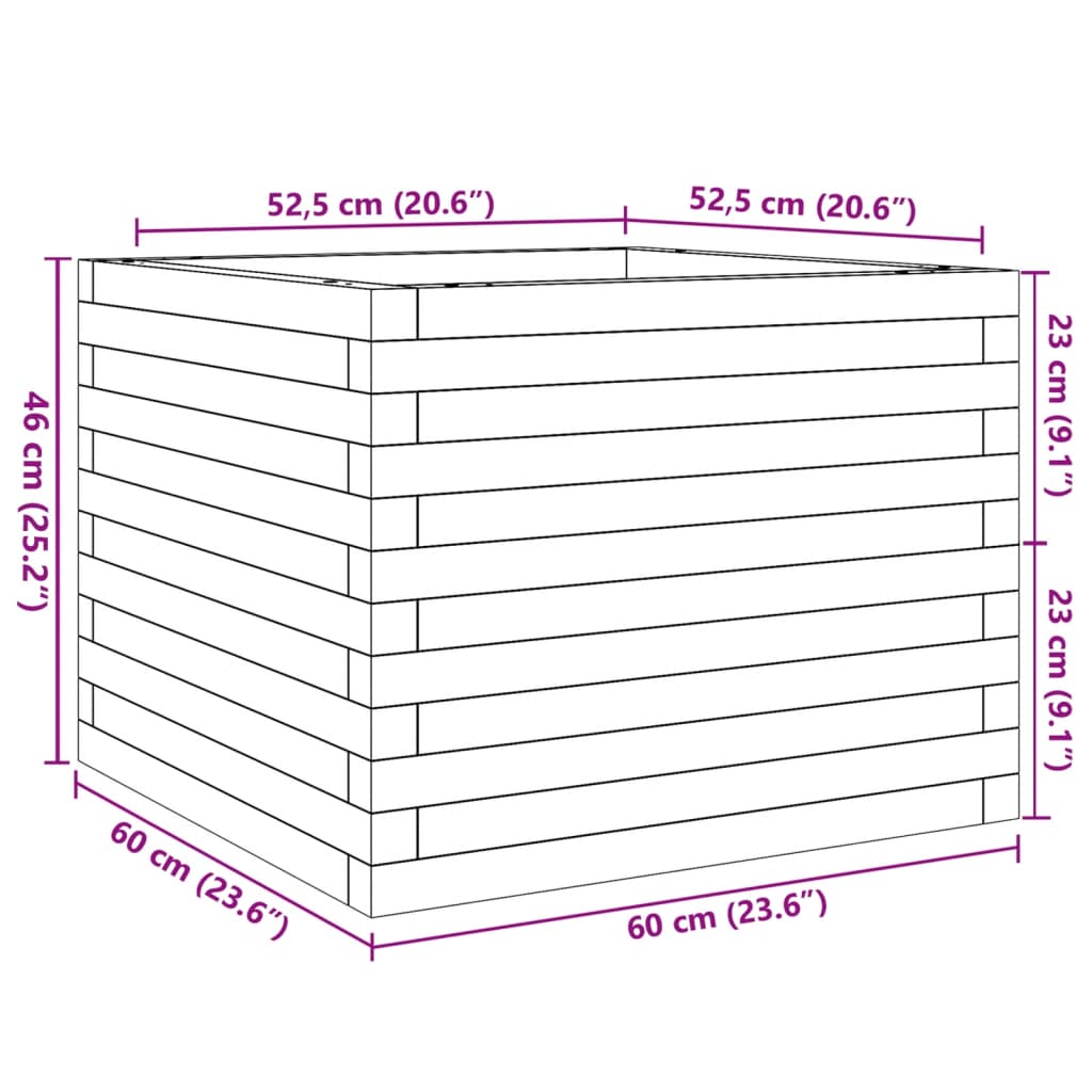 Pflanzkübel 60x60x46 cm Massivholz Douglasie