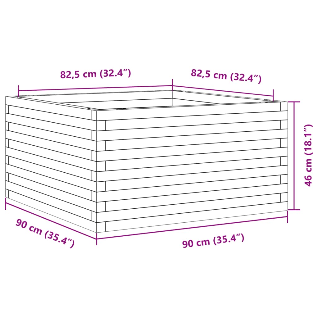 Pflanzkübel 90x90x46 cm Kiefernholz Imprägniert