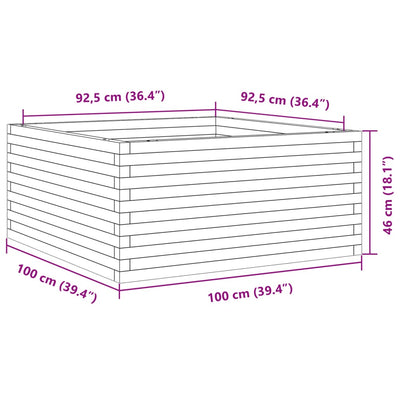 Pflanzkübel 100x100x46 cm Massivholz Douglasie