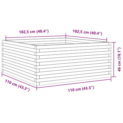 Pflanzkübel 110x110x46 cm Massivholz Douglasie