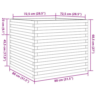 Pflanzkübel 80x80x68,5 cm Massivholz Douglasie