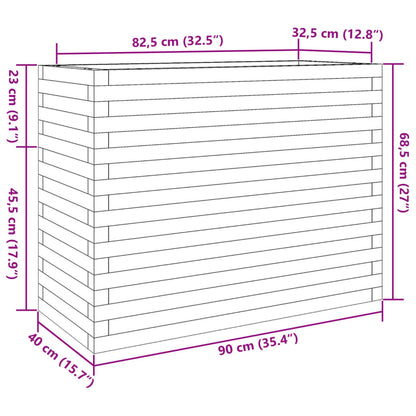 Pflanzkübel 90x40x68,5 cm Massivholz Douglasie