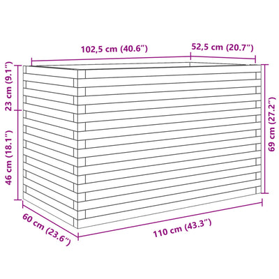 Pflanzkübel 110x60x68,5 cm Massivholz Douglasie