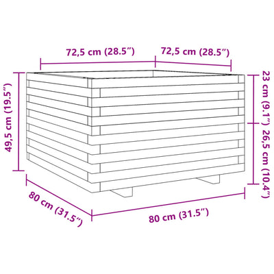 Pflanzkübel 80x80x49,5 cm Kiefernholz Imprägniert