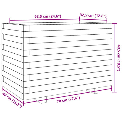 Pflanzkübel Wachsbraun 70x40x49,5 cm Massivholz Kiefer