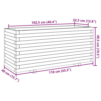 Pflanzkübel 110x40x49,5 cm Massivholz Kiefer