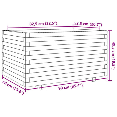 Pflanzkübel 90x60x49,5 cm Massivholz Douglasie