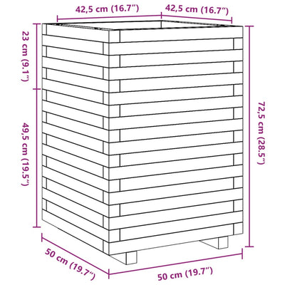 Pflanzkübel 50x50x72,5 cm Massivholz Douglasie