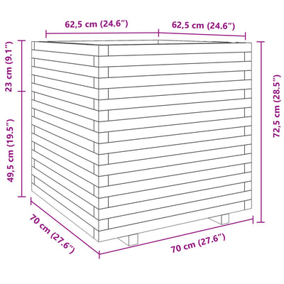 Pflanzkübel 70x70x72,5 cm Kiefernholz Imprägniert