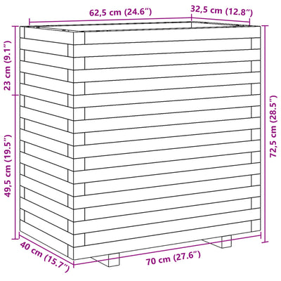 Pflanzkübel 70x40x72,5 cm Massivholz Douglasie