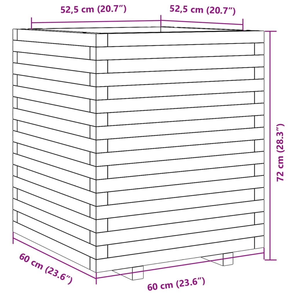 Pflanzkübel 60x60x72 cm Massivholz Douglasie