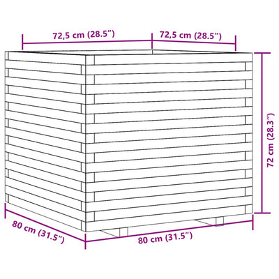 Pflanzkübel 80x80x72 cm Massivholz Douglasie