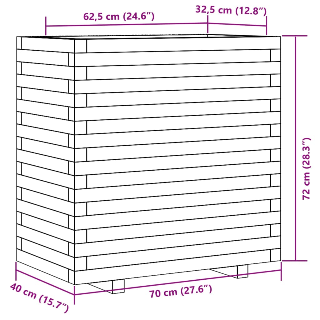 Pflanzkübel 70x40x72 cm Massivholz Douglasie