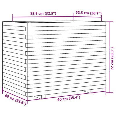 Pflanzkübel 90x60x72 cm Massivholz Douglasie