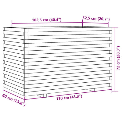 Pflanzkübel 110x60x72 cm Massivholz Douglasie