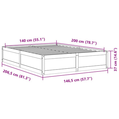 Massivholzbett ohne Matratze 140x200 cm Kiefernholz