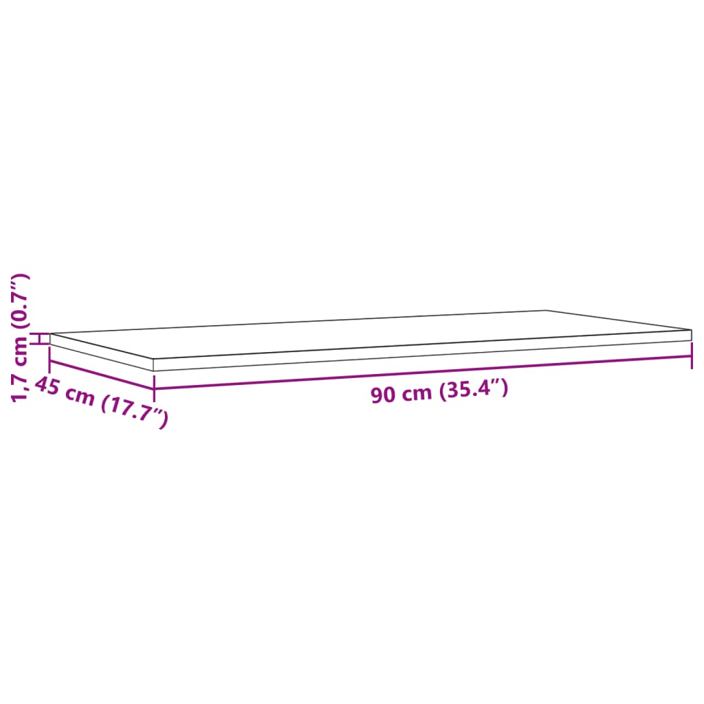 Tischplatten 2 Stk. 90x45x1,7 cm Rechteckig Massivholz Kiefer