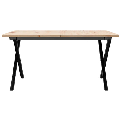 Couchtisch X-Gestell 90x90x45cm Massivholz Kiefer und Gusseisen