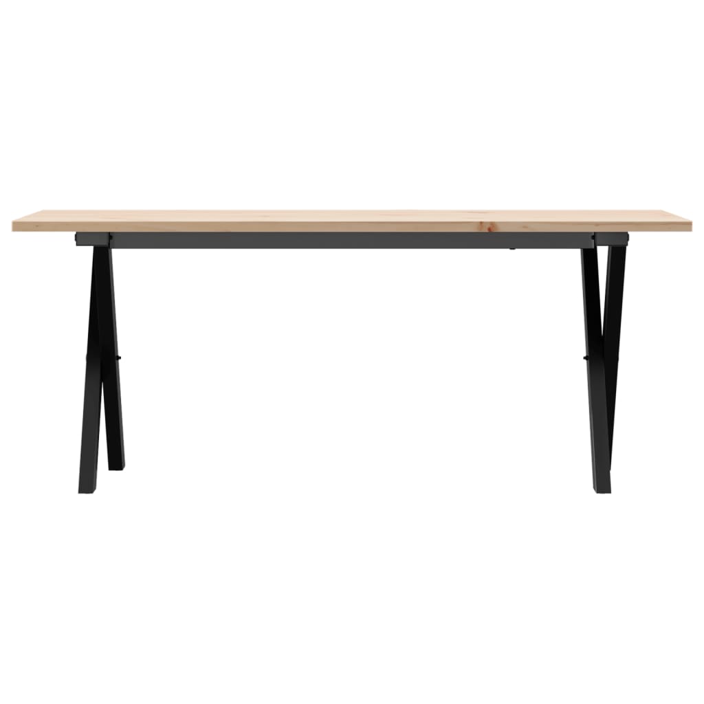 Couchtisch X-Gestell 110x40x45 cm Massivholz Kiefer & Gusseisen