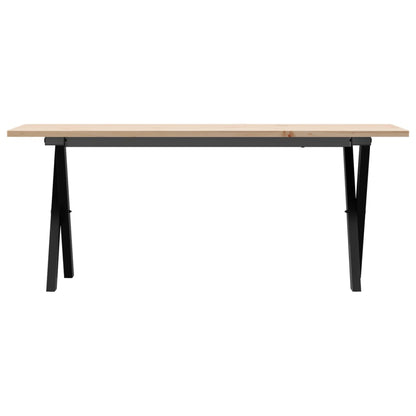 Couchtisch X-Gestell 110x40x45 cm Massivholz Kiefer & Gusseisen