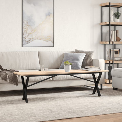 Couchtisch X-Gestell 160x40x45 cm Massivholz Kiefer & Gusseisen