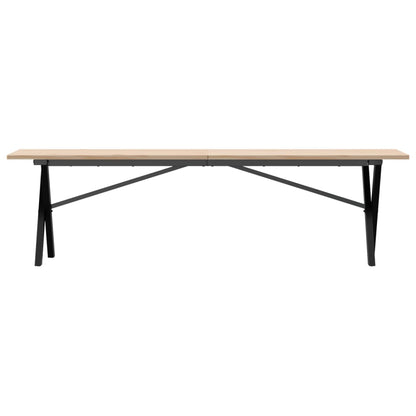 Couchtisch X-Gestell 160x40x45 cm Massivholz Kiefer & Gusseisen