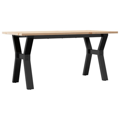 Couchtisch Y-Gestell 90x40x45cm Massivholz Kiefer und Gusseisen