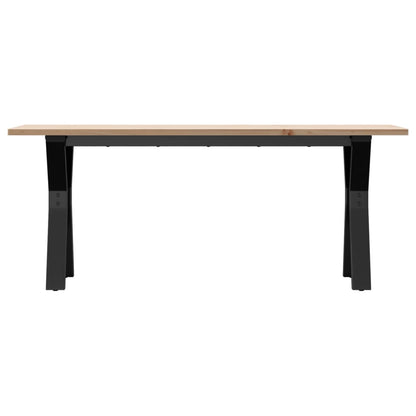 Couchtisch Y-Gestell 110x40x45 cm Massivholz Kiefer & Gusseisen