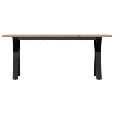 Couchtisch Y-Gestell 110x40x45 cm Massivholz Kiefer & Gusseisen