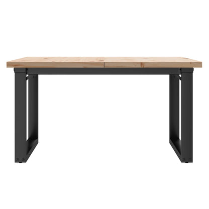 Couchtisch O-Gestell 90x90x45,5cm Massivholz Kiefer & Gusseisen