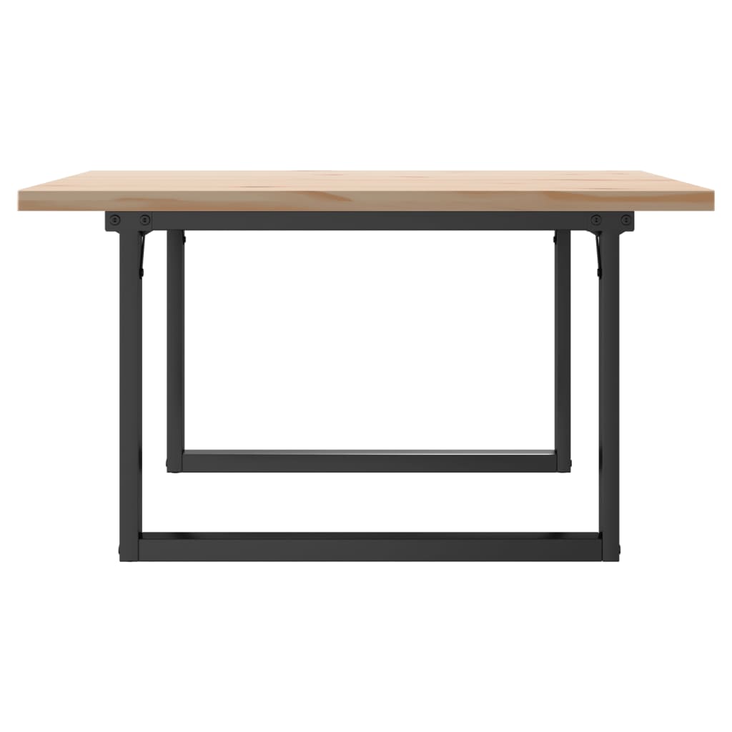 Couchtisch O-Gestell 90x90x45,5cm Massivholz Kiefer & Gusseisen