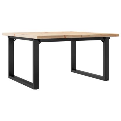 Couchtisch O-Gestell 90x90x45,5cm Massivholz Kiefer & Gusseisen