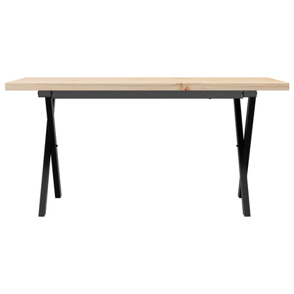 Couchtisch X-Gestell 90x40x45,5cm Massivholz Kiefer & Gusseisen