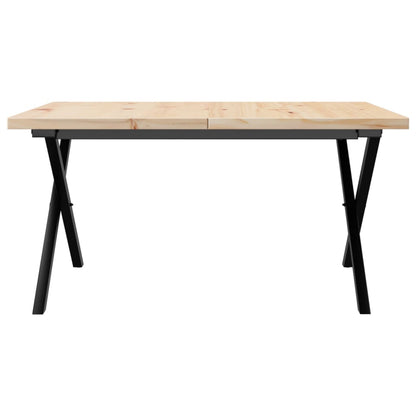 Couchtisch X-Gestell 90x90x45,5cm Massivholz Kiefer & Gusseisen