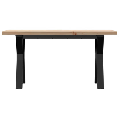 Couchtisch Y-Gestell 90x40x45,5cm Massivholz Kiefer & Gusseisen