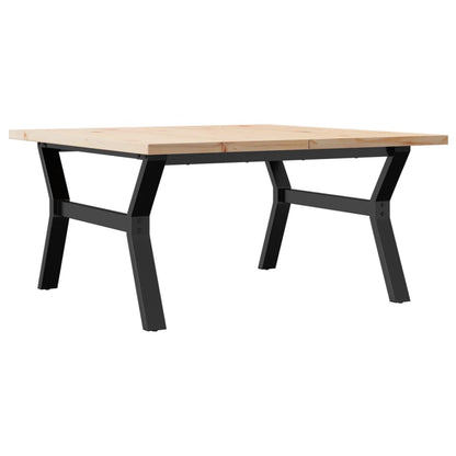 Couchtisch Y-Gestell 90x90x45,5cm Massivholz Kiefer & Gusseisen