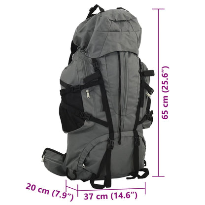 Wanderrucksack Grau 60 L Oxford-Gewebe