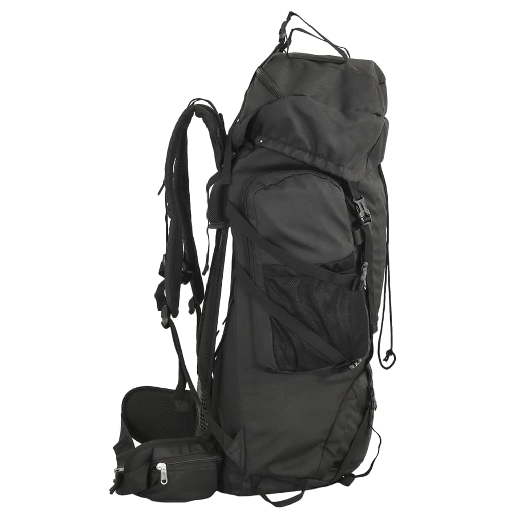 Wanderrucksack Schwarz 80 L Oxford-Gewebe