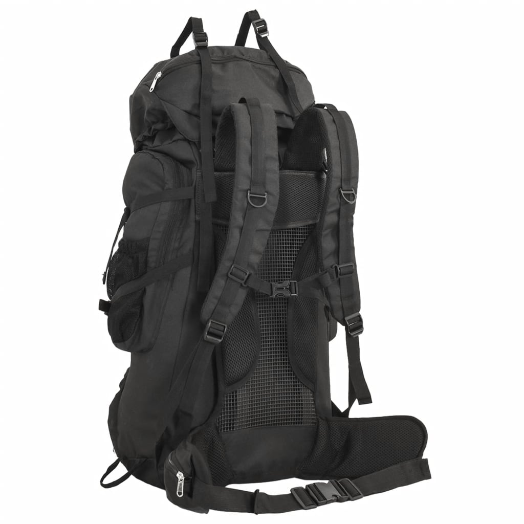 Wanderrucksack Schwarz 80 L Oxford-Gewebe