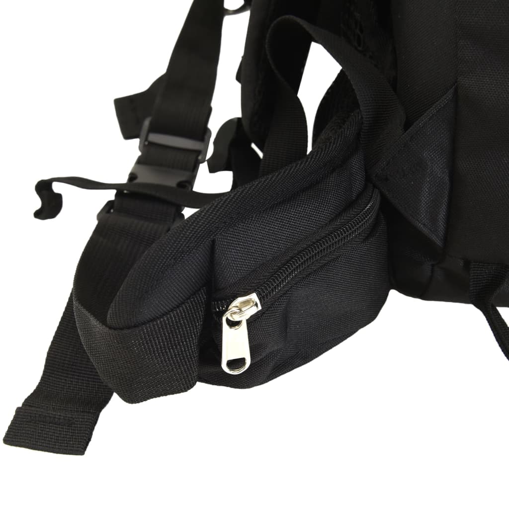 Wanderrucksack Schwarz 80 L Oxford-Gewebe