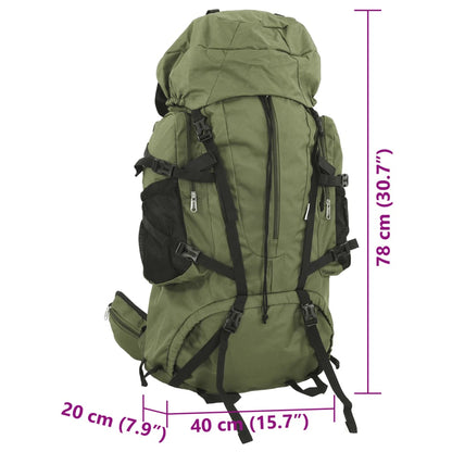 Wanderrucksack Armeegrün 80 L Oxford-Gewebe