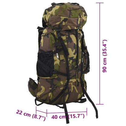 Wanderrucksack Grün Tarnfarben 100 L Oxford-Gewebe