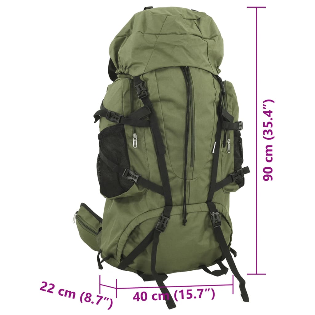 Wanderrucksack Armeegrün 100 L Oxford-Gewebe