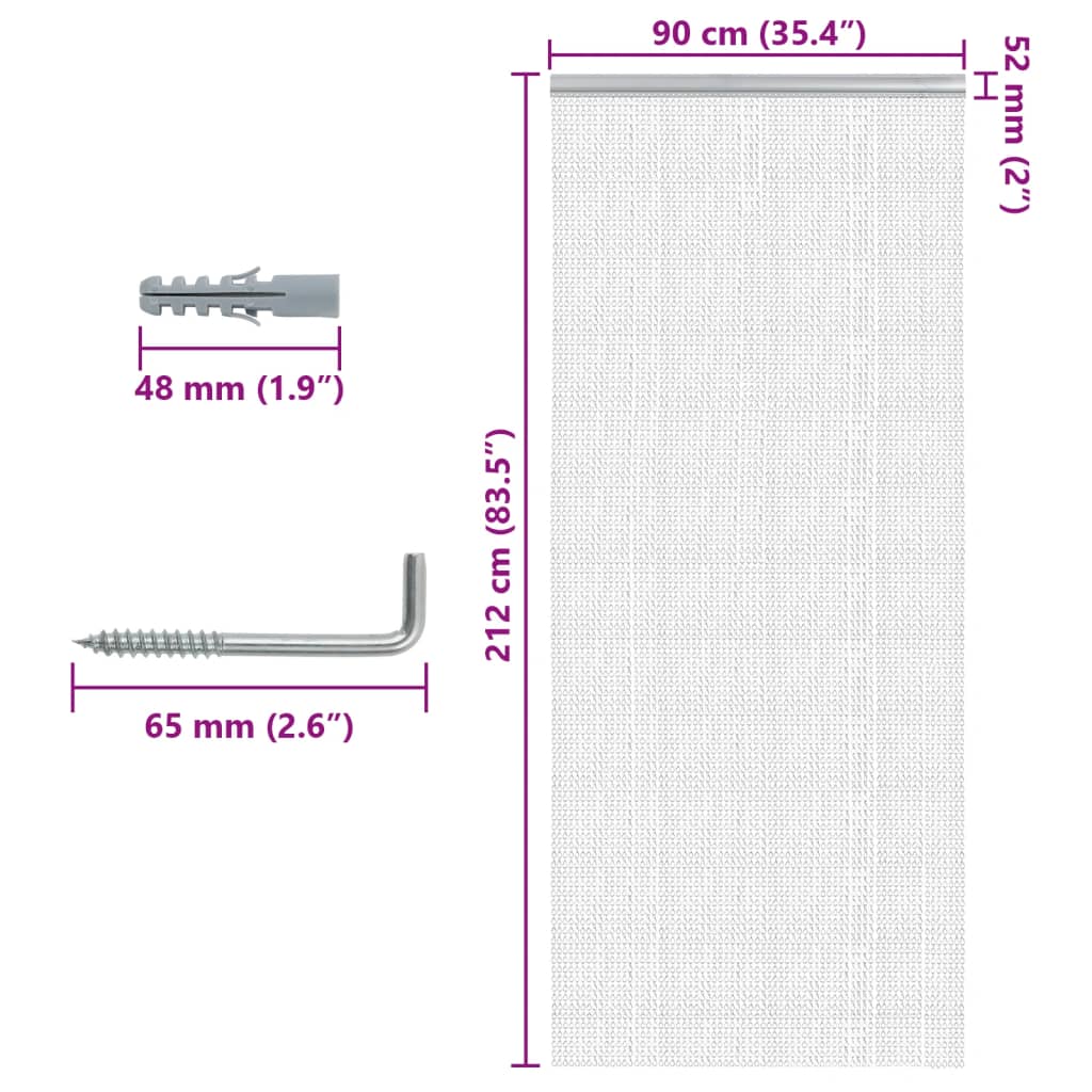 Türvorhang aus Ketten 90x212 cm Aluminium